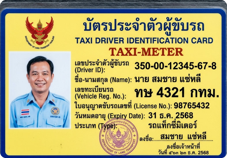 บัตรประจำตัวผู้ขับรถแท็กซี่