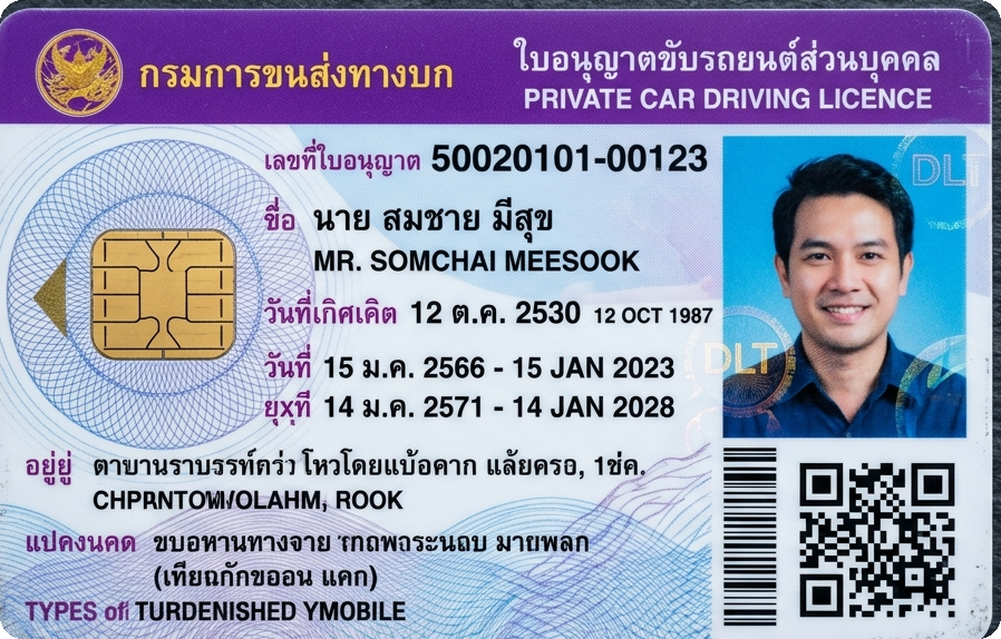 ใบอนุญาตขับรถยนต์ส่วนบุคคล